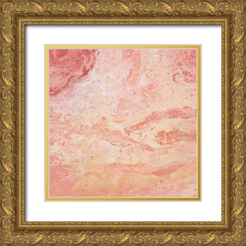 Modern Peach Flow II Gold Ornate Wood Framed Art Print with Double Matting by Hakimipour, Tiffany