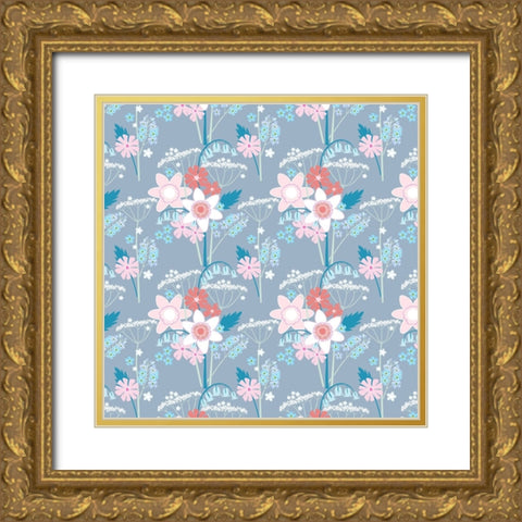 Hedgrow Lane Pattern Gold Ornate Wood Framed Art Print with Double Matting by Gardner, Sarah
