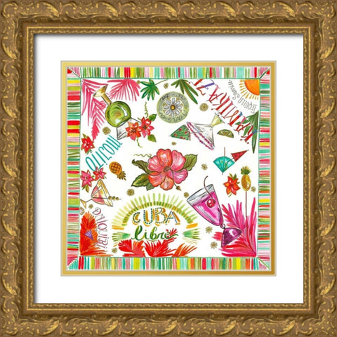 Cuba Libre Gold Ornate Wood Framed Art Print with Double Matting by Del Sol, Ani
