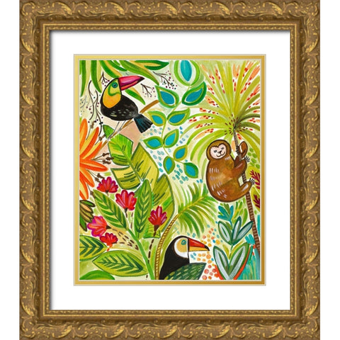Into the Tropics I Gold Ornate Wood Framed Art Print with Double Matting by Del Sol, Ani