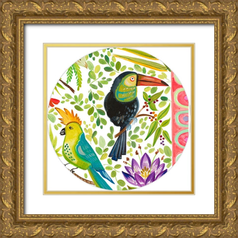 Tropical Bird IV Gold Ornate Wood Framed Art Print with Double Matting by Del Sol, Ani