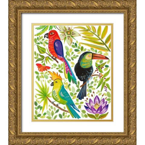 Into the Tropics II Gold Ornate Wood Framed Art Print with Double Matting by Del Sol, Ani