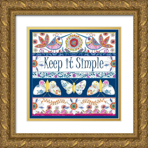 Keep it Simple Gold Ornate Wood Framed Art Print with Double Matting by Del Sol, Ani