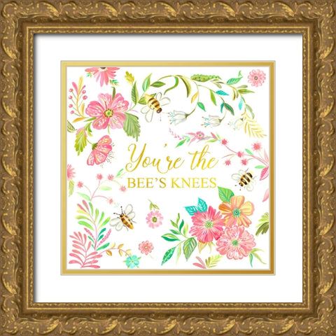 Youre the Bees Knees Gold Ornate Wood Framed Art Print with Double Matting by Del Sol, Ani