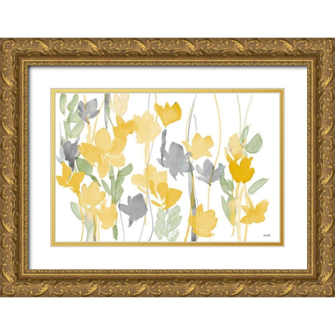 Yellow Modern Garden Gold Ornate Wood Framed Art Print with Double Matting by Loreth, Lanie