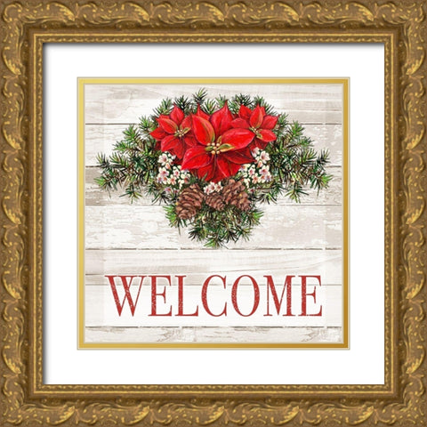 Joyeux Noel I Gold Ornate Wood Framed Art Print with Double Matting by Diannart