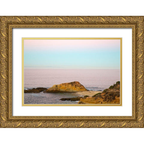 Rocky Shoreline At Dusk Gold Ornate Wood Framed Art Print with Double Matting by Mansfield, Kathy