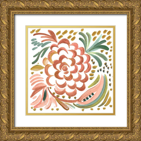 Matisse Square I Gold Ornate Wood Framed Art Print with Double Matting by Del Sol, Ani