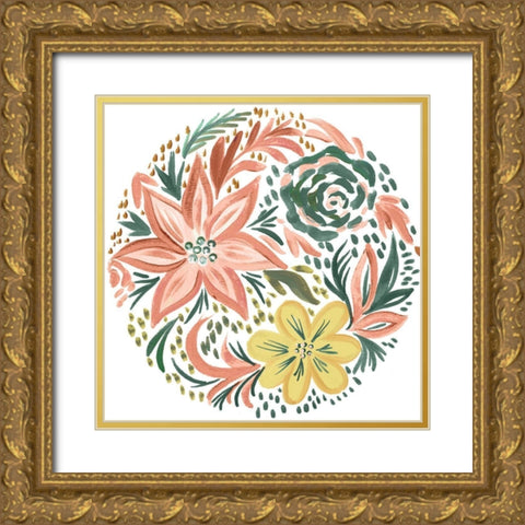 Peachy Matisse Florals III Gold Ornate Wood Framed Art Print with Double Matting by Del Sol, Ani