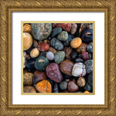 Ocean Rocks I Gold Ornate Wood Framed Art Print with Double Matting by Amos, Andy