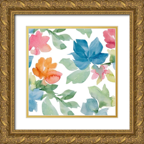 Spring Flowers II Gold Ornate Wood Framed Art Print with Double Matting by Loreth, Lanie
