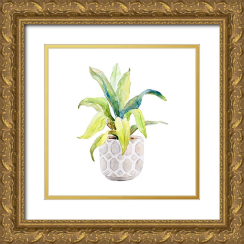 Plant in Decorative Pot I Gold Ornate Wood Framed Art Print with Double Matting by Loreth, Lanie
