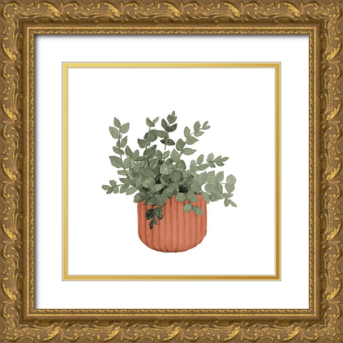 Plant In Terracotta  Pot IV Gold Ornate Wood Framed Art Print with Double Matting by Loreth, Lanie