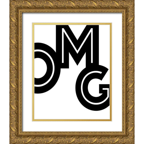 OMG Gold Ornate Wood Framed Art Print with Double Matting by Quach, Anna