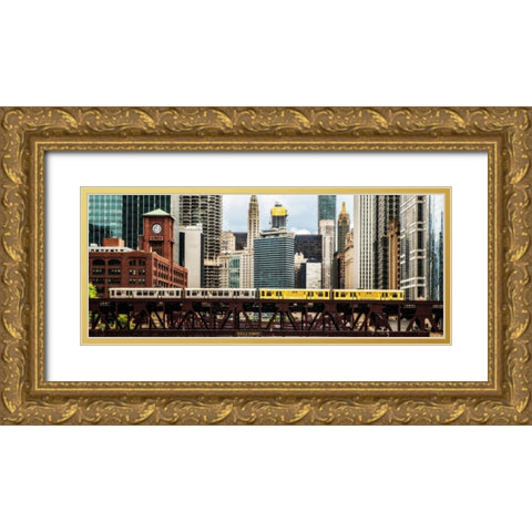 Train Rail Gold Ornate Wood Framed Art Print with Double Matting by Bill Carson Photography