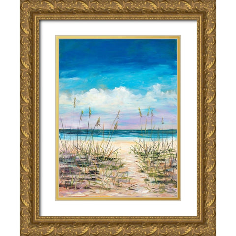 Relaxing Beaches Gold Ornate Wood Framed Art Print with Double Matting by DeRice, Julie