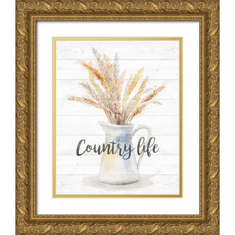 Country Life Gold Ornate Wood Framed Art Print with Double Matting by Loreth, Lanie