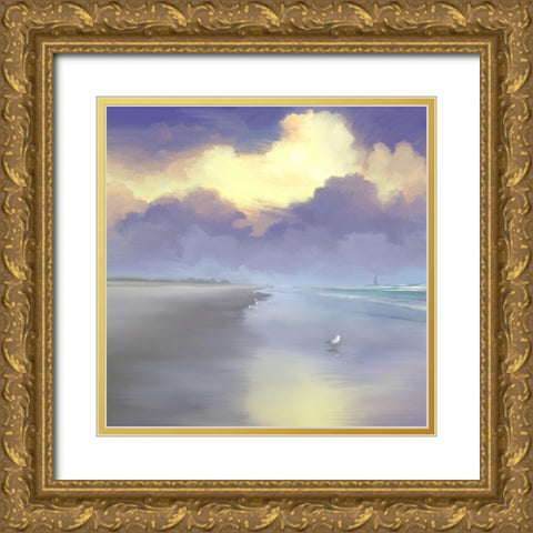 Peaceful Day on the Beach I Gold Ornate Wood Framed Art Print with Double Matting by Meneely, Dan