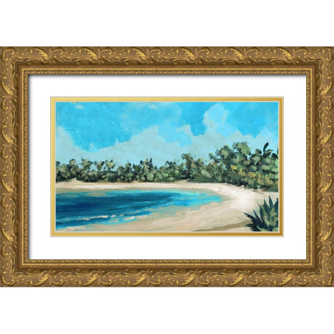 Beach Shore Gold Ornate Wood Framed Art Print with Double Matting by Meneely, Dan