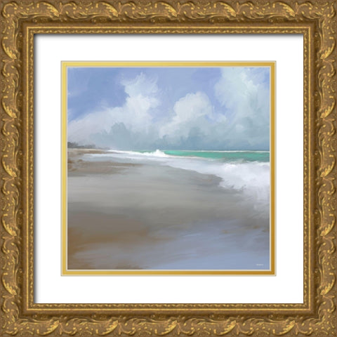 Peaceful Day on the Beach II Gold Ornate Wood Framed Art Print with Double Matting by Meneely, Dan