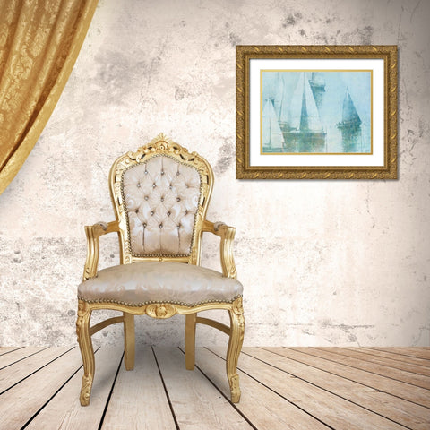 Vintage Sailing Gold Ornate Wood Framed Art Print with Double Matting by Meneely, Dan
