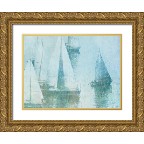 Vintage Sailing Gold Ornate Wood Framed Art Print with Double Matting by Meneely, Dan