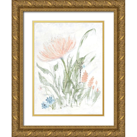 Spring Garden II Gold Ornate Wood Framed Art Print with Double Matting by Maria, Robin