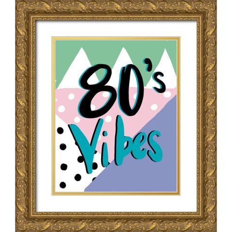 80s Vibes Gold Ornate Wood Framed Art Print with Double Matting by Wilson, Kali