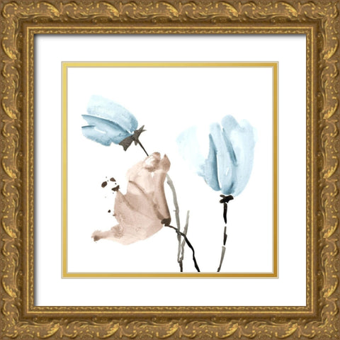 Dream Big Florals Gold Ornate Wood Framed Art Print with Double Matting by Loreth, Lanie