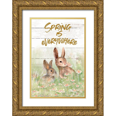Spring Is Everywhere Gold Ornate Wood Framed Art Print with Double Matting by Diannart