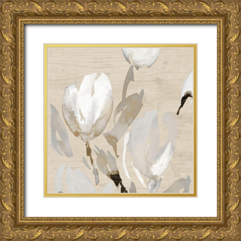 Neutral Tulips I Gold Ornate Wood Framed Art Print with Double Matting by Loreth, Lanie