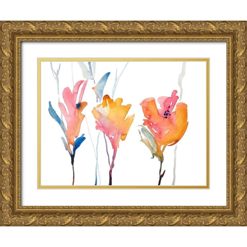 September Blooms II Gold Ornate Wood Framed Art Print with Double Matting by Loreth, Lanie