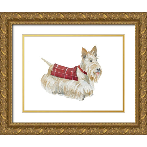 Wheaten Scotty Gold Ornate Wood Framed Art Print with Double Matting by Loreth, Lanie