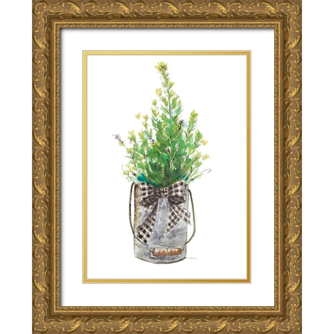 Christmas Fir I Gold Ornate Wood Framed Art Print with Double Matting by Pinto, Patricia