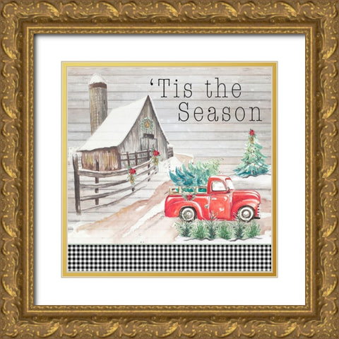 Believe in Holiday Magic IV Gold Ornate Wood Framed Art Print with Double Matting by Pinto, Patricia