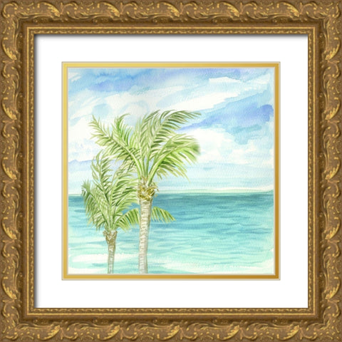 Refreshing Coastal Breeze I Gold Ornate Wood Framed Art Print with Double Matting by Biscardi, Nicholas