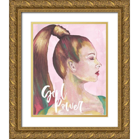 Girl Power Gold Ornate Wood Framed Art Print with Double Matting by Medley, Elizabeth