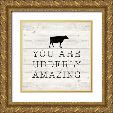 Udderly Amazing Gold Ornate Wood Framed Art Print with Double Matting by SD Graphics Studio