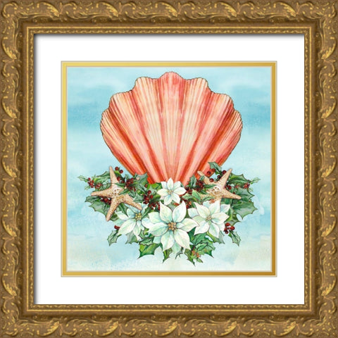 Holiday By the Sea I Gold Ornate Wood Framed Art Print with Double Matting by Diannart