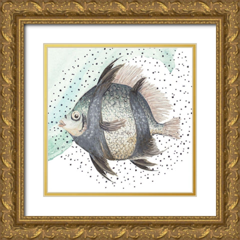 Coastal Fish I Gold Ornate Wood Framed Art Print with Double Matting by Pinto, Patricia