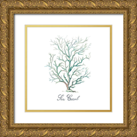 Sea Coral Gold Ornate Wood Framed Art Print with Double Matting by Pinto, Patricia