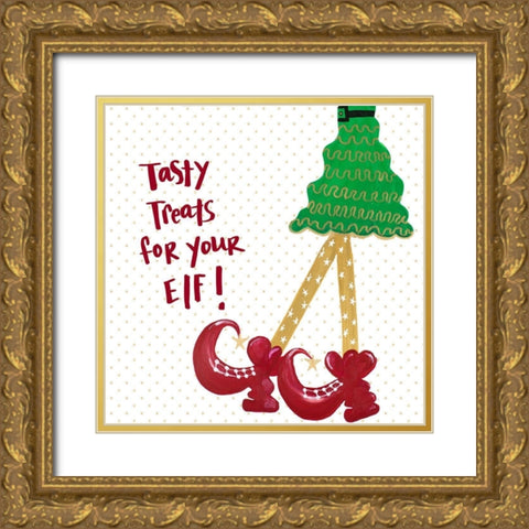 Holiday Legs IV Gold Ornate Wood Framed Art Print with Double Matting by Ritter, Gina