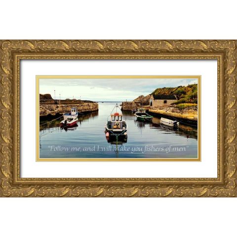 Follow Me Gold Ornate Wood Framed Art Print with Double Matting by Amos, Andy