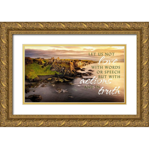Love with Actions Gold Ornate Wood Framed Art Print with Double Matting by Amos, Andy
