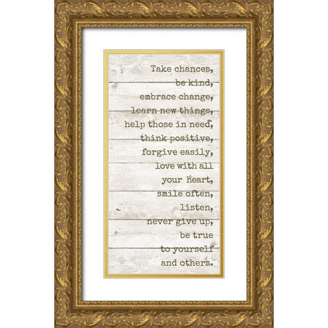 Take Chances Gold Ornate Wood Framed Art Print with Double Matting by Quach, Anna