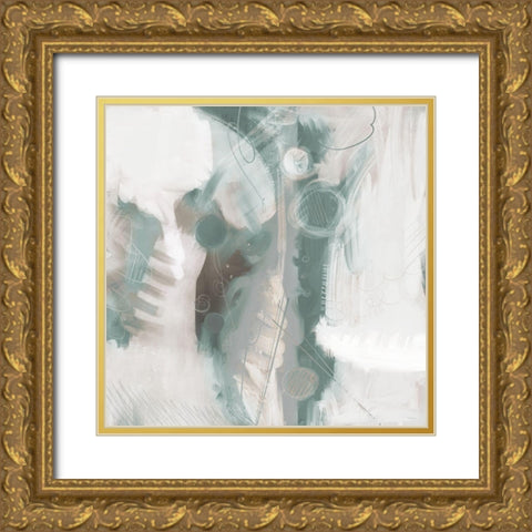 Down the River Abstract I Gold Ornate Wood Framed Art Print with Double Matting by Meneely, Dan