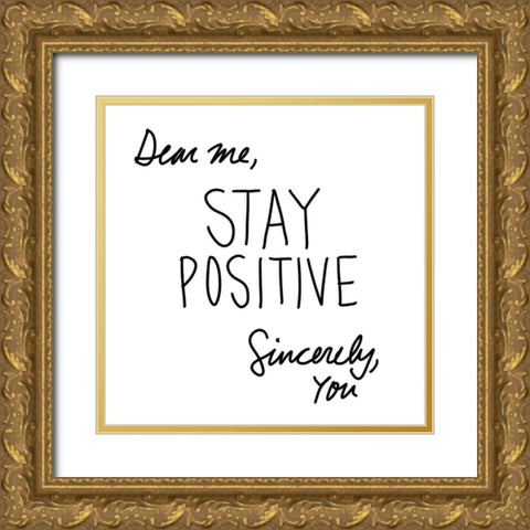 Dear Me Gold Ornate Wood Framed Art Print with Double Matting by SD Graphics Studio