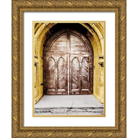 Golden Cathedral Door I Gold Ornate Wood Framed Art Print with Double Matting by Bill Carson Photography
