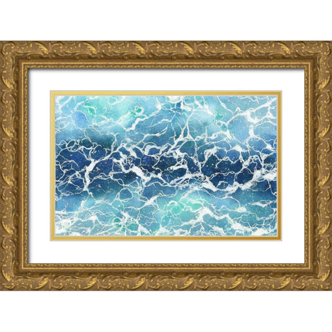 Pool Ripples Gold Ornate Wood Framed Art Print with Double Matting by Amaya