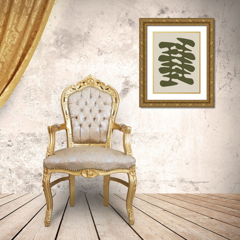 Retro Shapes II Gold Ornate Wood Framed Art Print with Double Matting by Bucheli, Jen